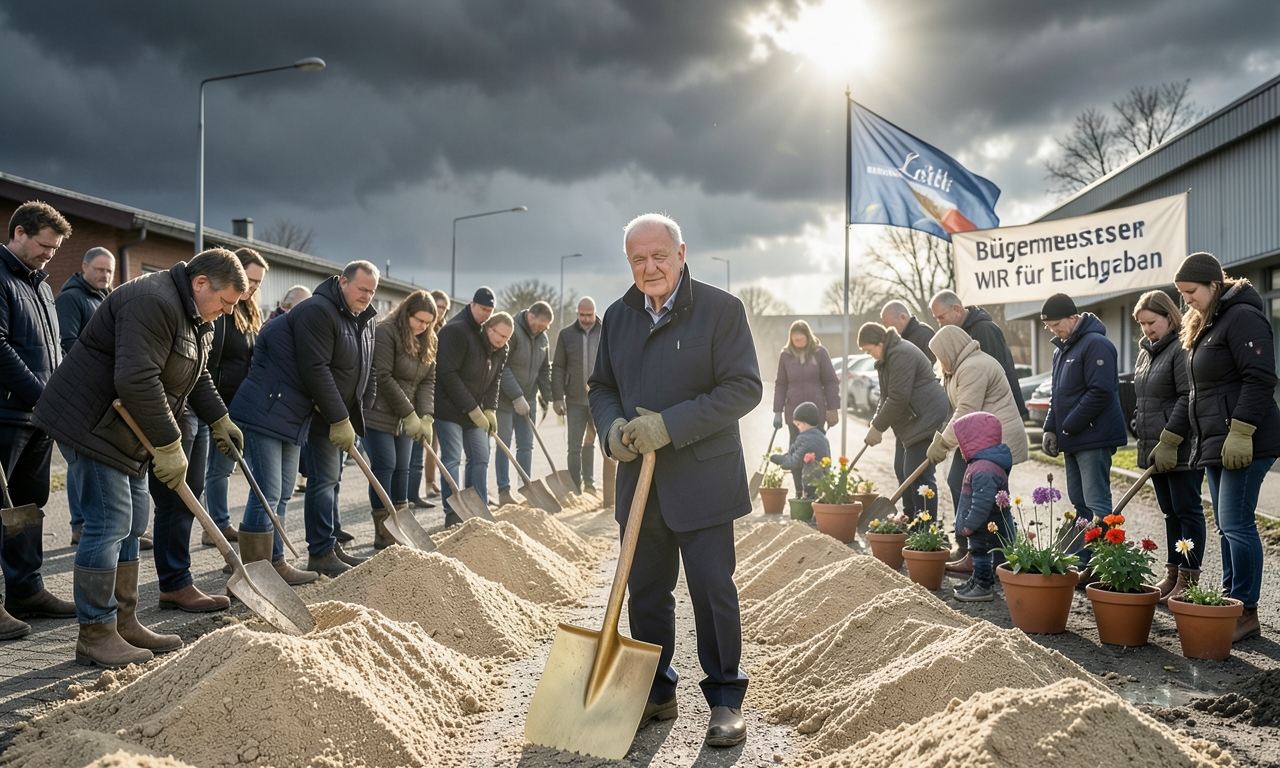 Bioerde-Demo in Eichgraben - Shovelling-Show statt Selbsterntestaat