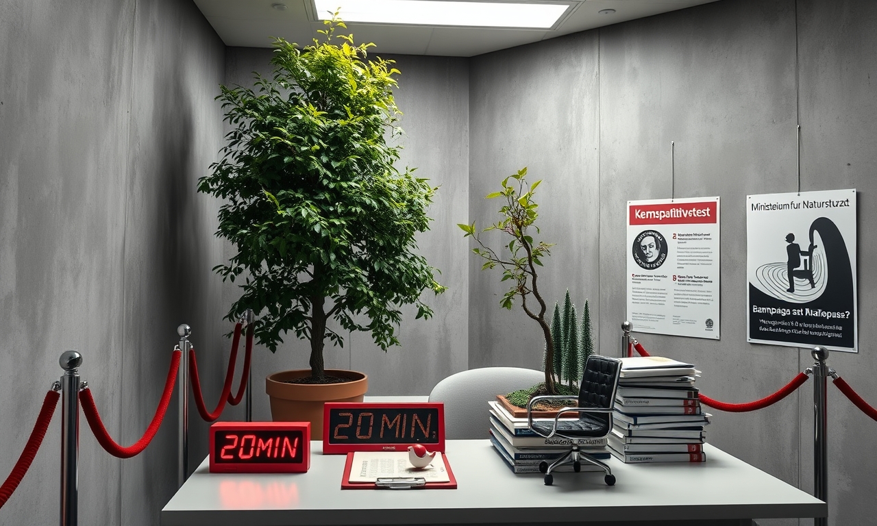 Grünschnäpper ohne Kappe: Haluza erfindet 20‑Minuten‑Allergie gegen Büro‑Zwang