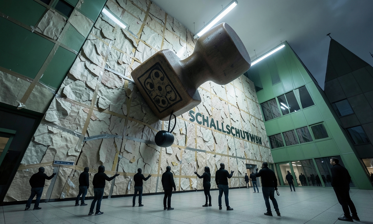 Hirntote rasten aus - Diagonale baut Schallschutzwand