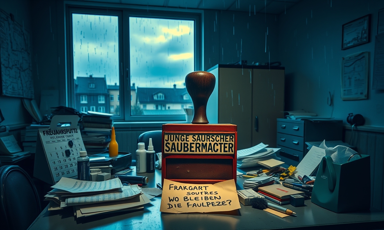 Junge Saubermacher im Frühjahrsputz - wo bleiben die Faulpelze?