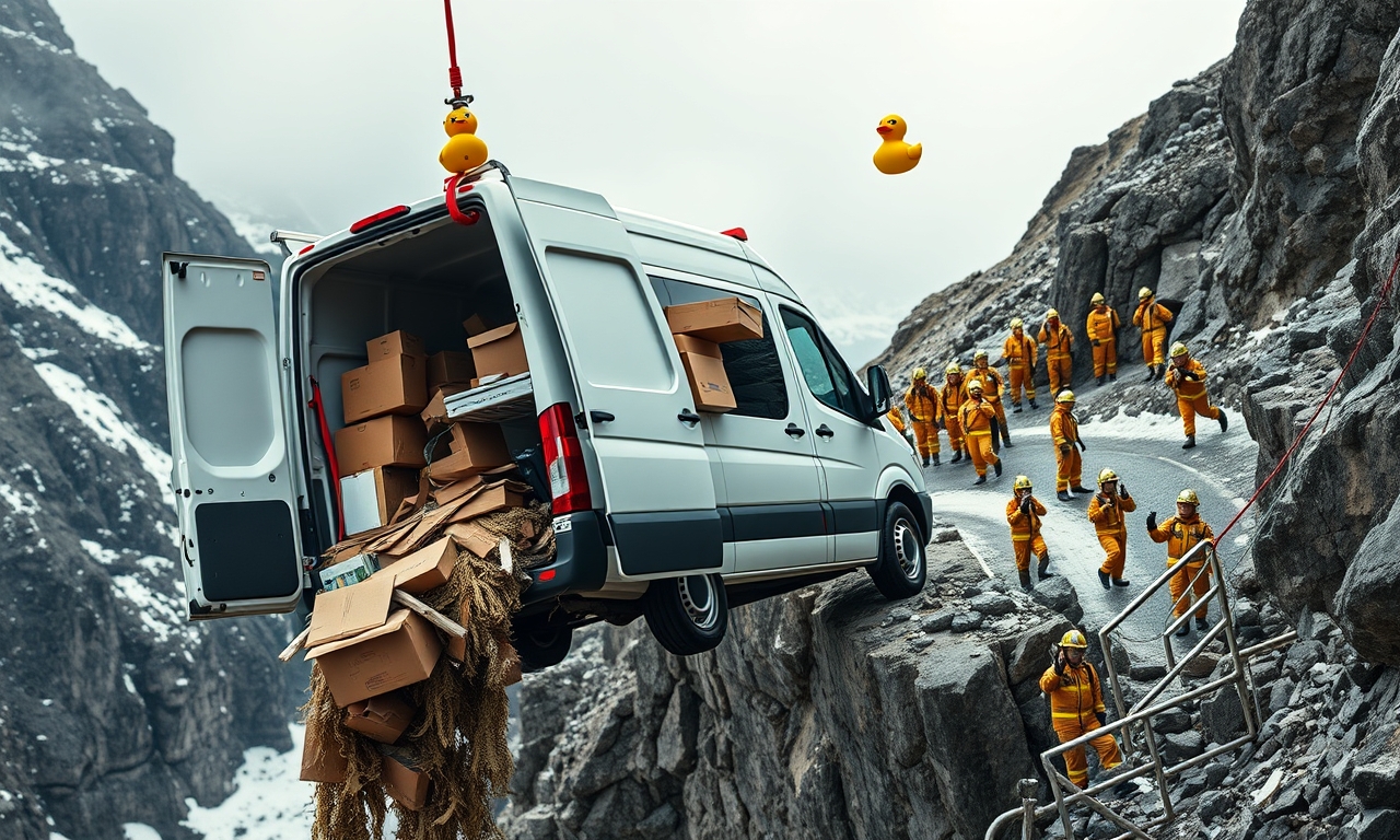 Lieferwagen oder "Hanging Rock" - Dramatische Seilwinde-Rettung in Obertauern