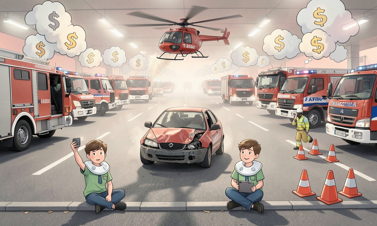 Notarzthubschrauber vs. Kinder-Unfall: Umweltverschmutzung gewinnt klar