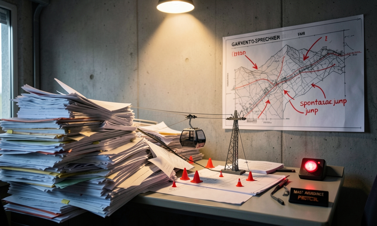 Schwere Boesen: Seilbahn-Gondel bricht Masten-Kollision ab