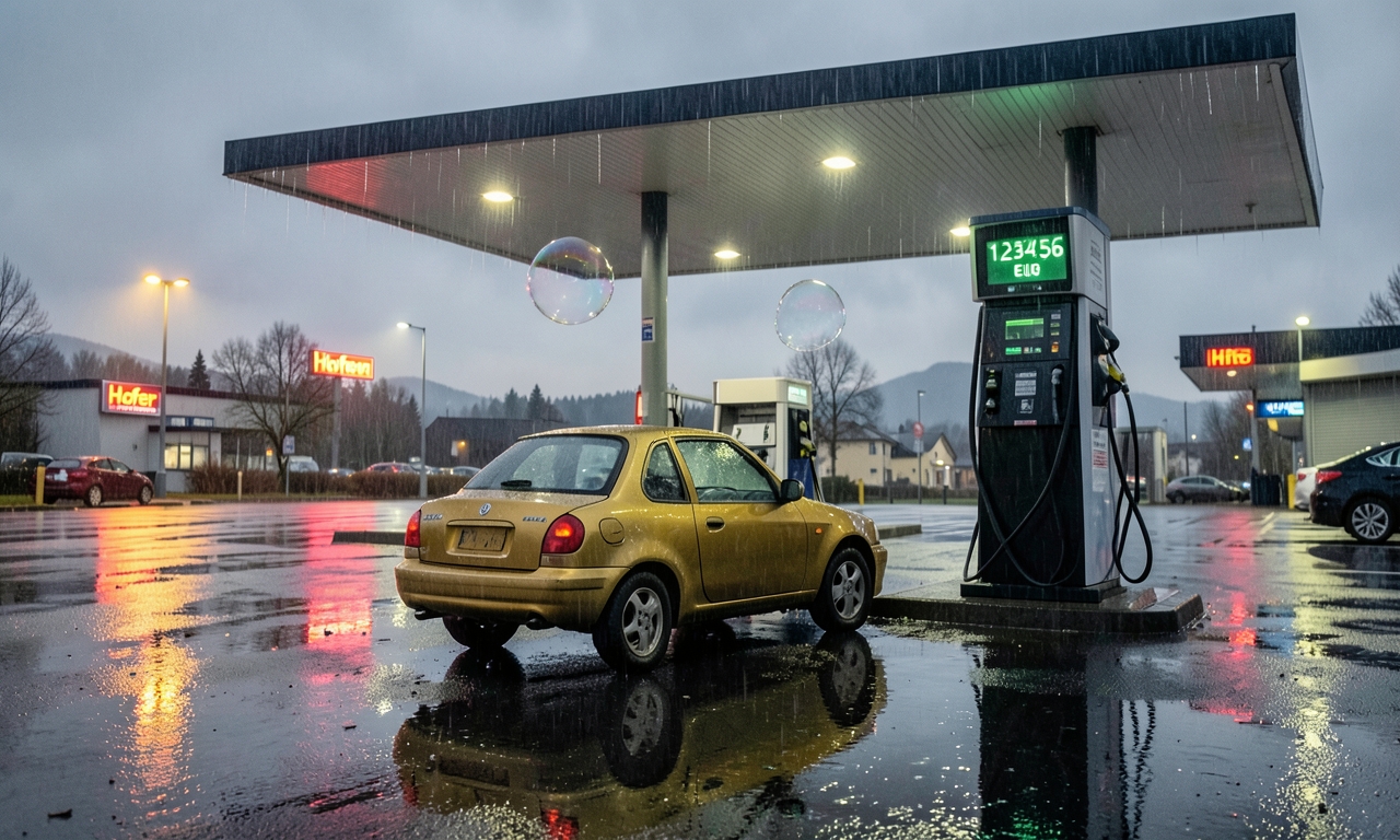 Tankstellen-Praesidentin verkauft Sprit aus goldener Zapfpistole