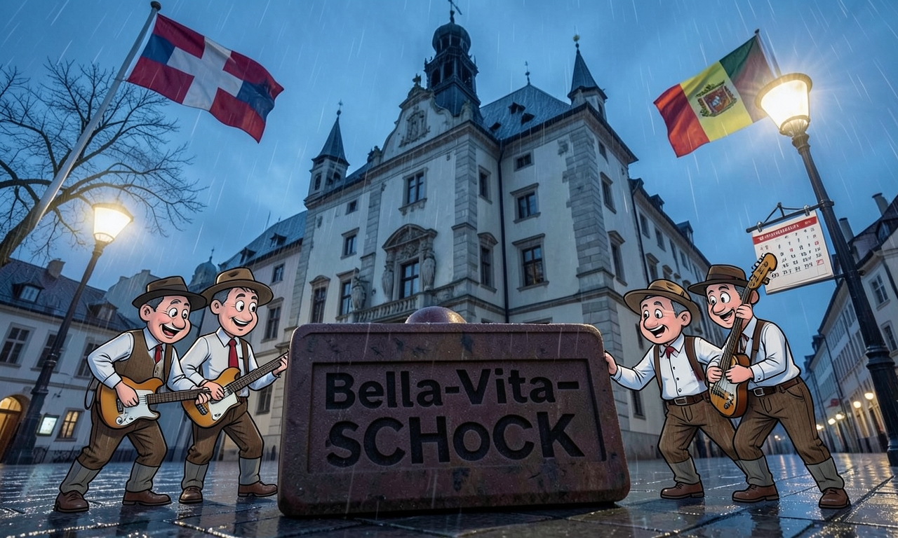 Zwettl bekommt bella-vita-Schock: Vier Musikanten versuchen unsere Kultur zu uebersingen